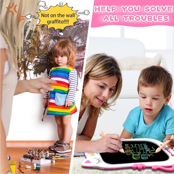 GJZZ Drawing Doodle Board 10 inch..LCD pink/white..(NWT) - Picture 5 of 5